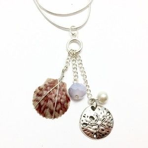 Handmade Seashell Necklace with Sand Dollar Charm